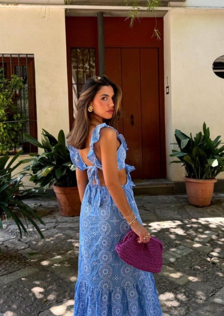 Louise | Vestido Longo com Babados
