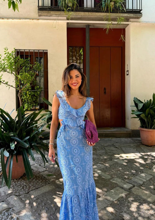 Louise | Vestido Longo com Babados
