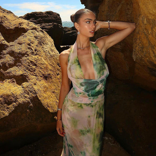 Reign | Robe Longue Halter à Dos Nu